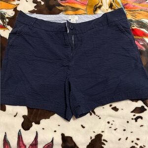 Crown & Ivy Blue Bermuda Shorts with Elastic Waistband